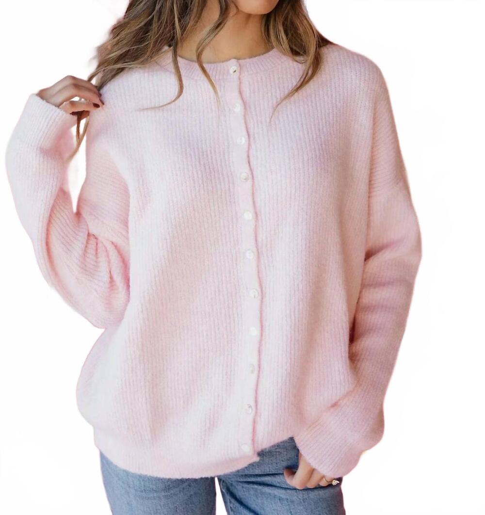NEW CANDESCENT she's a doll cardigan in pink
